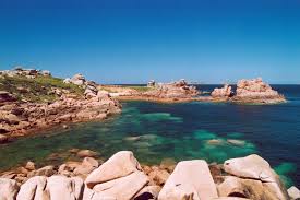 Pink colored rocky coasts in Bretagne - Côte de Granit Rose 