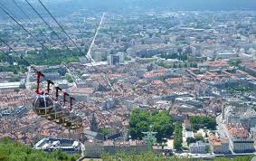 Cable cars take you up the mountains in Grenoble