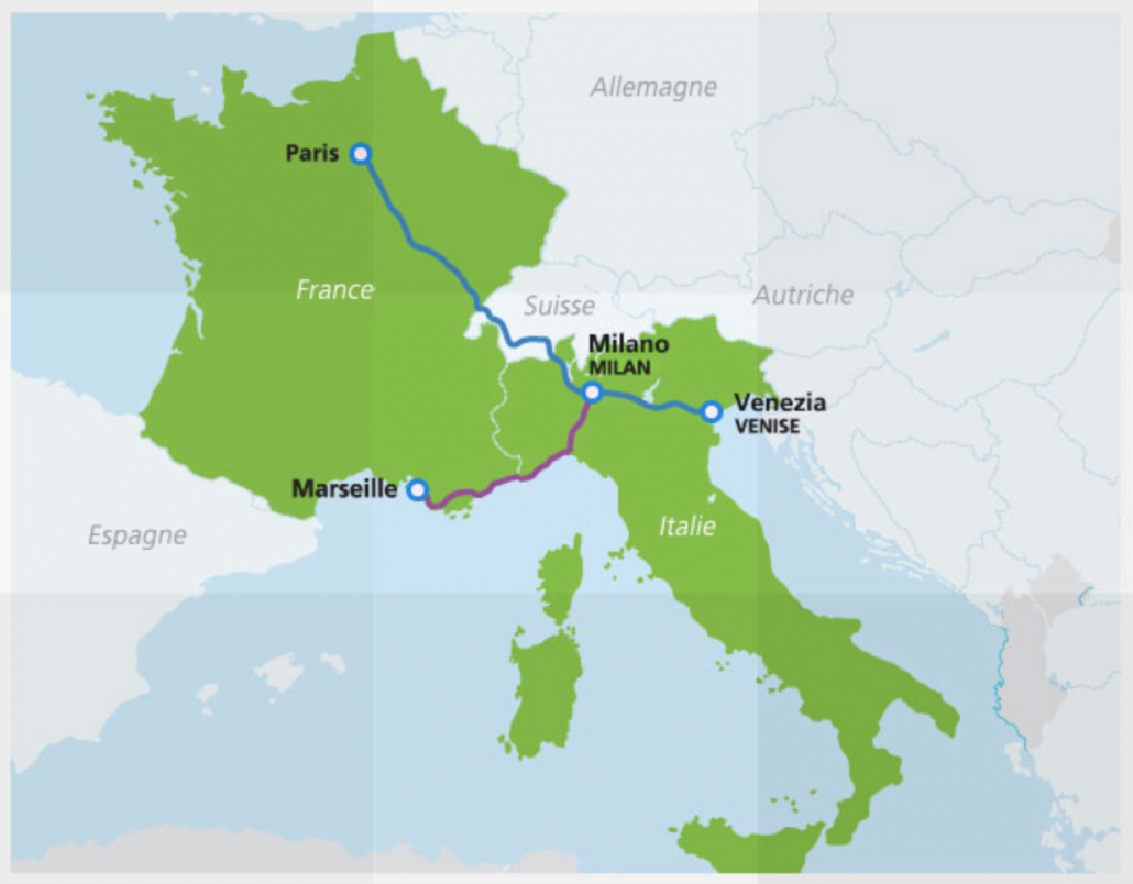 Железная дорога париж вена. Венеция и Франция на карте. Карта Венеция Швейцария.